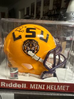 Patrick Peterson Signed LSU Tigers Riddell Speed Mini Helmet Beckett