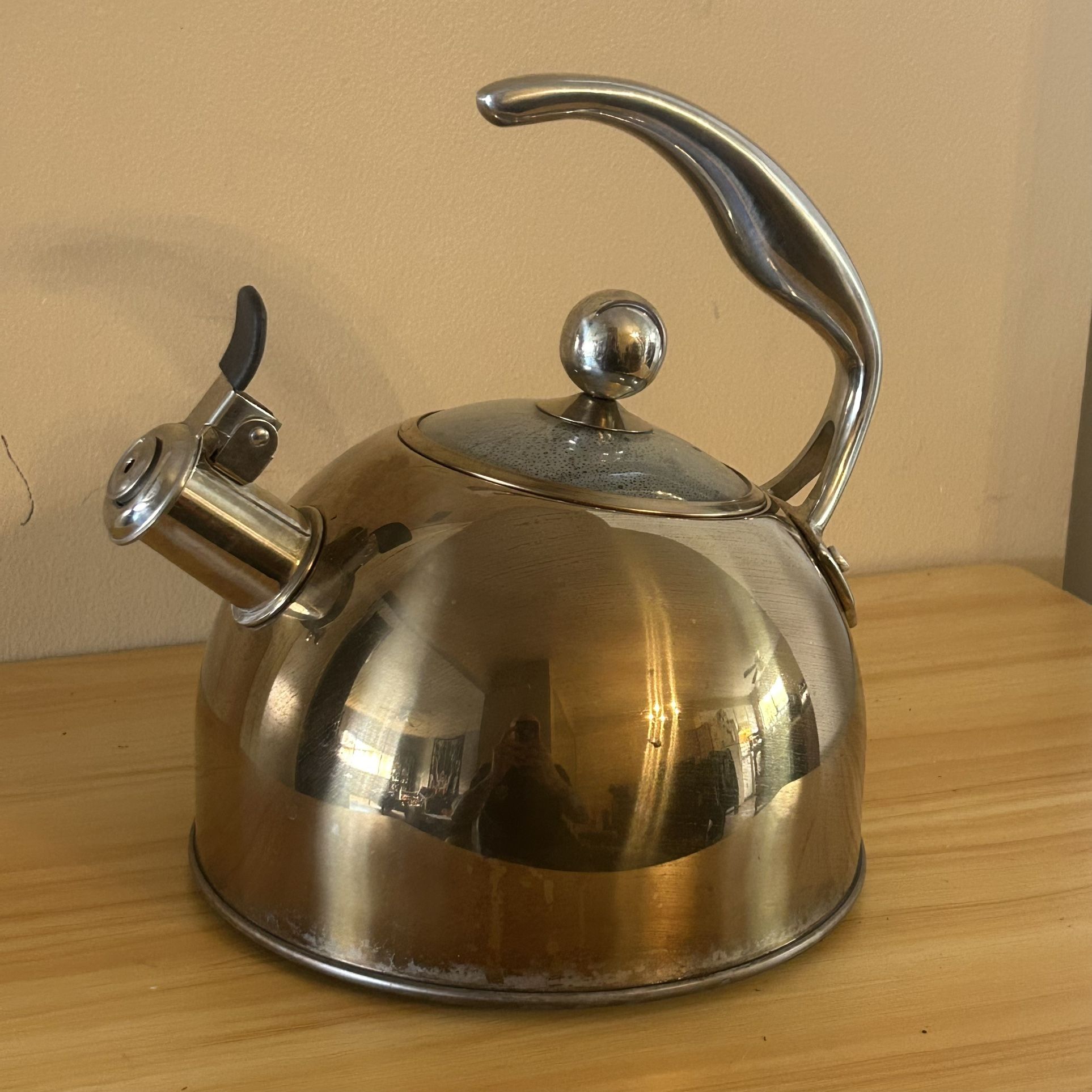 Viking Culinary 3-Ply Stainless Steel Whistling Tea Kettle, 2.6 Quart