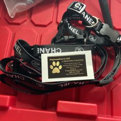 Chanel dog Harness Collar Leash Set