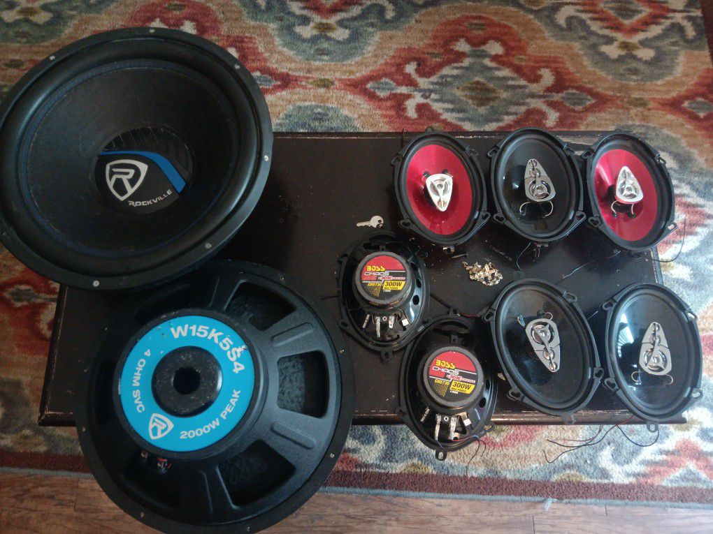 Two 15'' Subwoofers And Sevendoor Boss Speakers