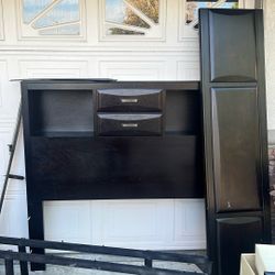 Dark Wood Bed Frame (Full) 