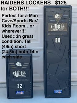 LOCKERS (Perfect for Raider Fans):::Perfect for a Man Cave/Sports Bar/Kids Room