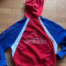 Adidas Red and Blue Hoodie sz Medium
