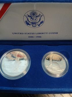 1986 100 year anniversary Statue of Liberty coins