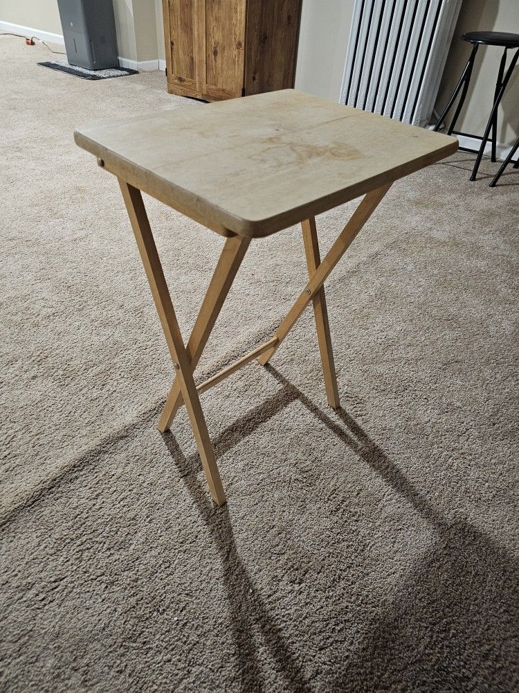 Collapsible Wooden Tray Table, Used