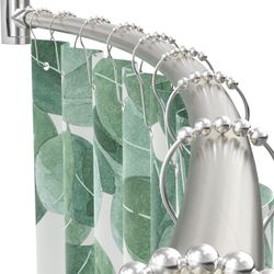 PRETTYHOME Curved Shower Curtain Rod For Bathroom 38-72 Inches, Adjustable Length 