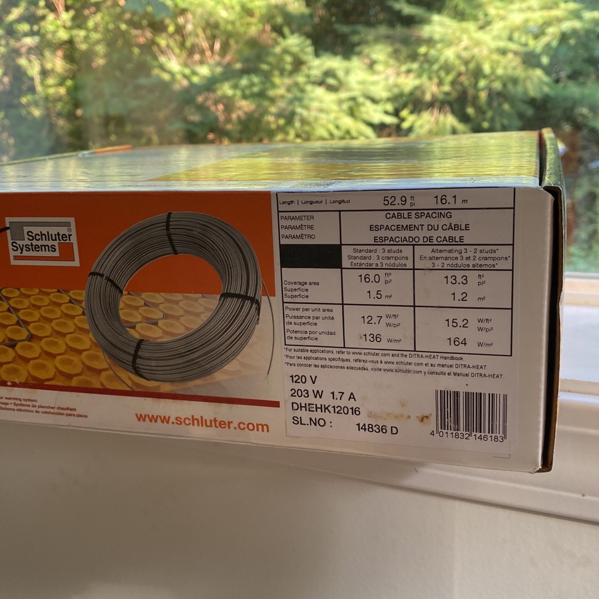 Brand New In Box 16 Square Ft Of Schluter Heating Cable