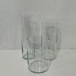 IKEA Vase, set of 3, clear glass