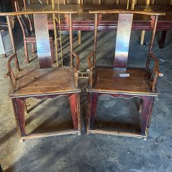 Antique Carved Wood Arm Chair