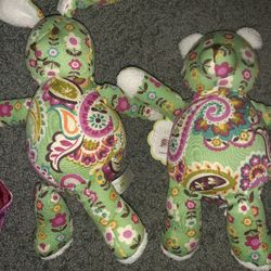 vera bradley 2 piece lot stuffed animals 