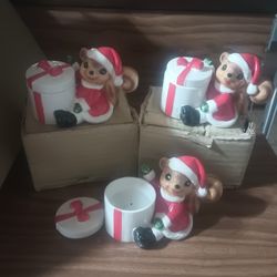 3 Christmas Candle Holders