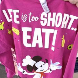 Disney Parks Life is Too Short to Eat,”Food & Wine Festival Spirit Jersey Size Large NWT Serious inquiries only please Low offers will be ignored Pi