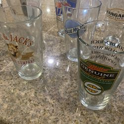 19 Pint Glasses From Various Bars And Breweries