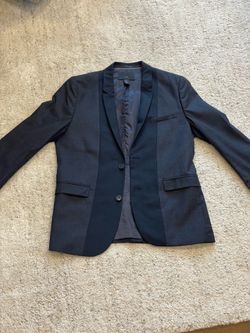 Men’s H&M Slim Fit 2 Tone Blazer Jacket Blue