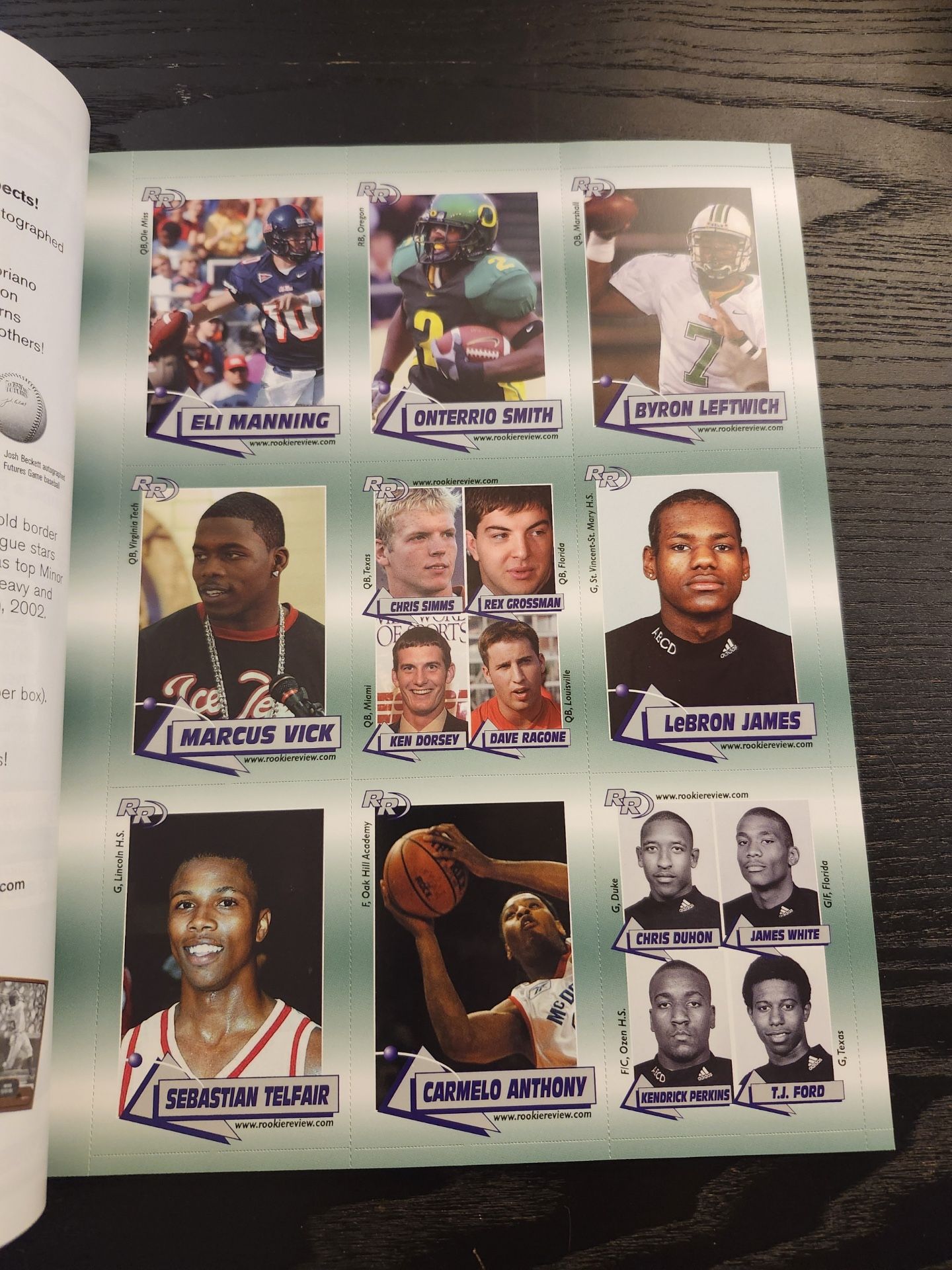 2002 Rookie Review Magazine - LeBron James Uncut Sheet Card