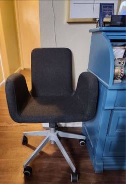 Swivel Fabric Gray/Grey Chair on Wheels