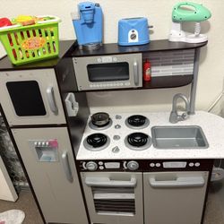 Kitchen with play food