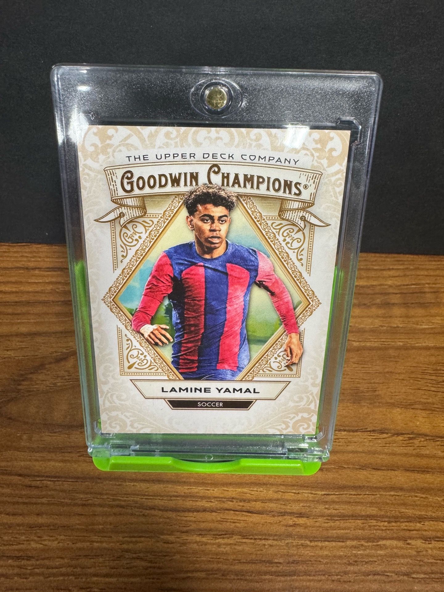 This is a 2025 Upper Deck Goodwin Champions Lamine Yamal base card (Card #19).