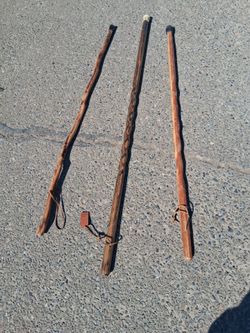 (Hand crafted) solid wood))walking  sticks