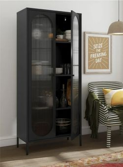 New Inbox 2 Door Cabinet Metal With Glass Door 2 Available $150 Each 