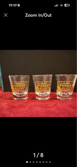 Never Use Set of 3 Vintage Wild Turkey Shot Glasses - Turkey Night 11.26.14