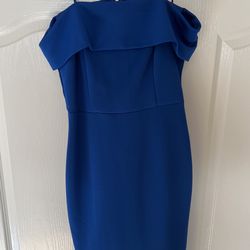 Blue Shoulder Prom Dress