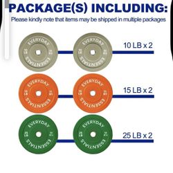 Three Pairs Of Bumper Weights 10/15 And 25