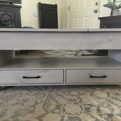 Coffee Table With Built In TV Trays 