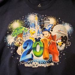 Walt Disney World by Hanes Sweatshirt XL Dark Blue, Pluto Goofy Mickey & Donald