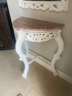 White Wood Wall Console / Entry Table