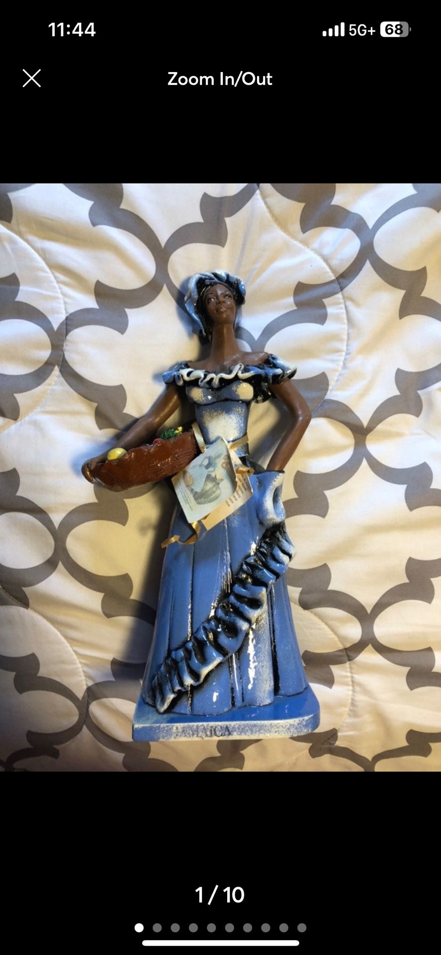 FABULOUS RARE Jamaica Frazer’s Ceramic Jamaican 13”Lady Figurine Statue With Tag