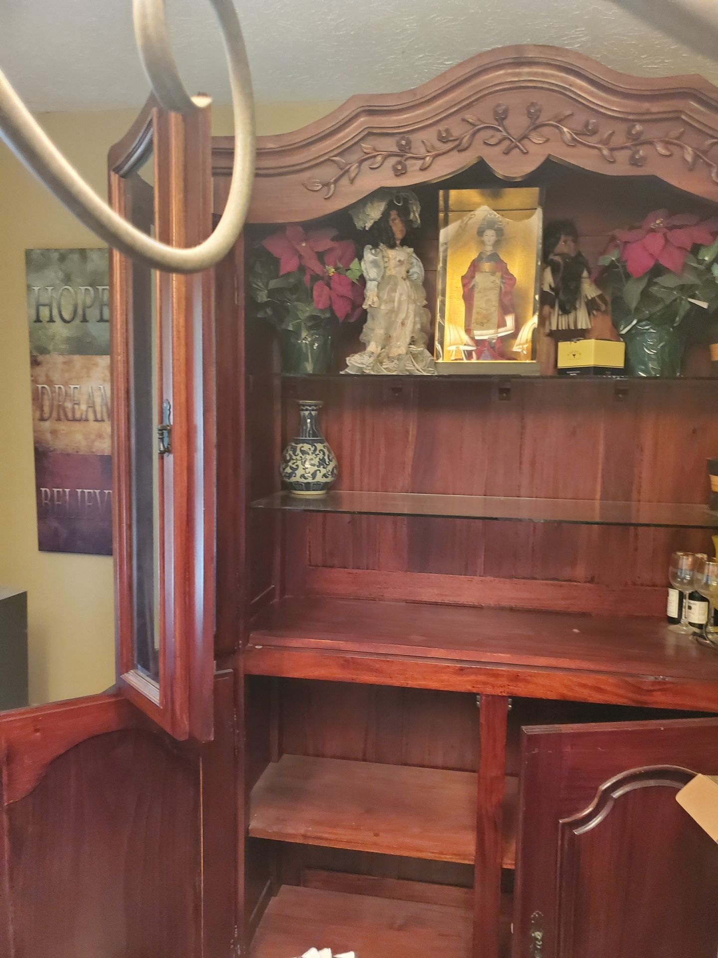 Wooden Display Cabinet & Family Dining Table