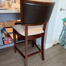 Counter-Height Bar Stool Dark Wood Set of 3