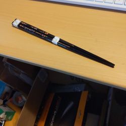 A Pair Vintage Japanese Inlaid MOP Lacquer Wood Chopsticks Unused