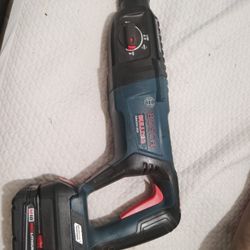 BOSH HAMMER  WITH ADAPTER FOR MILWAUKEE AND DEWALT BATTERY