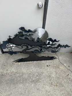 Handcrafted metal Wall Art Bonsai tree With Sun