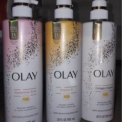 Olay Hyaluronic Acid Bodywash, Vitamin C, and Collagen Peptide. 20 FL OZ each