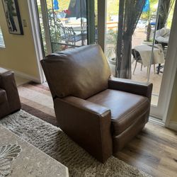 Rocker Recliner Perfect Condition  Chair Vegan Leather 