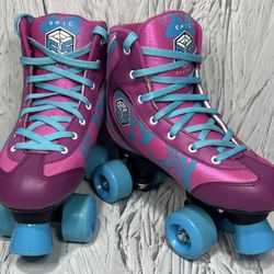 Epic Skates ES Cotton Candy Size US 4 Quad Roller Skates Pre Owned