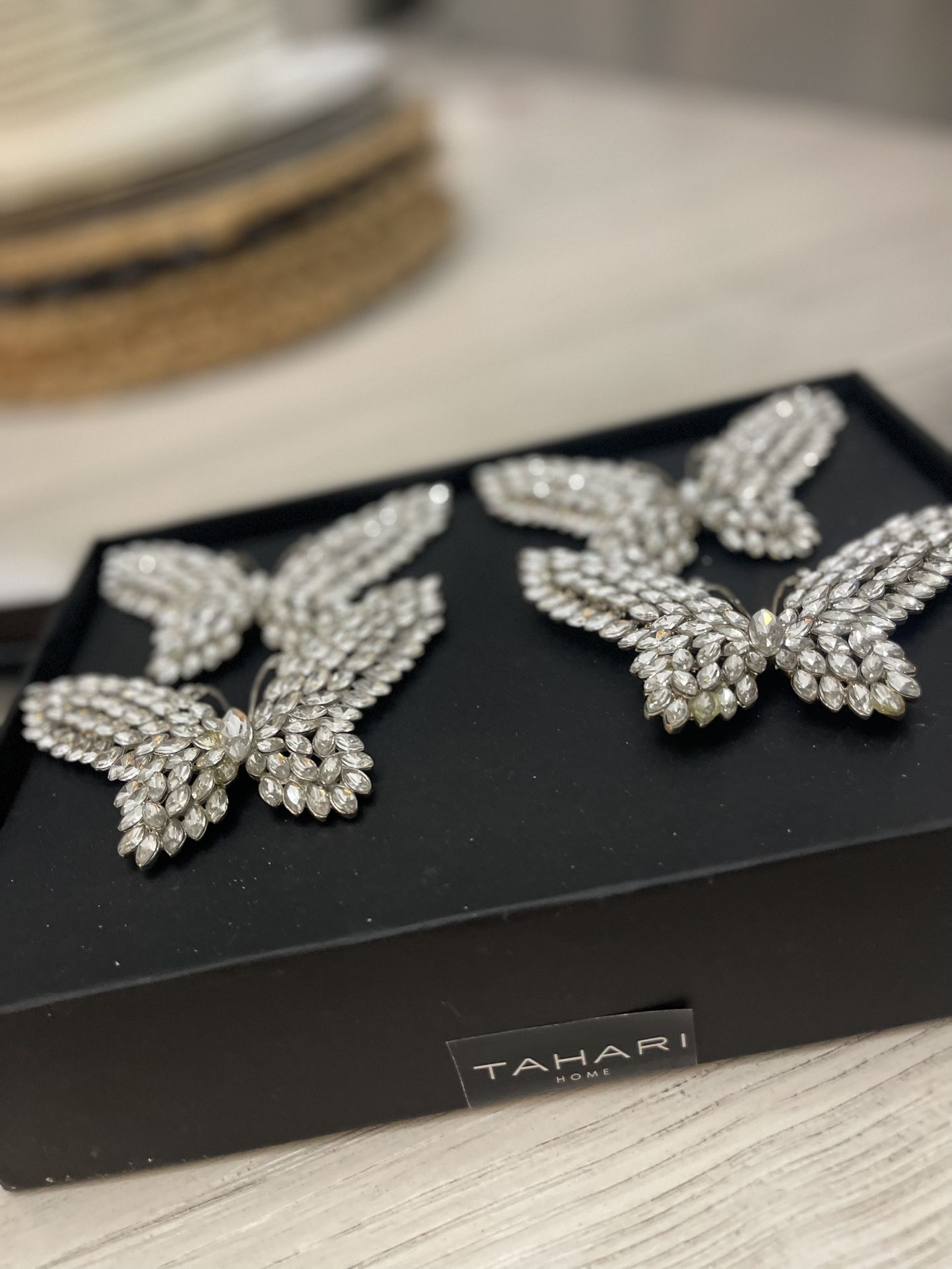 Butterfly rhinestone napkin rings