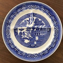 Blue Willow Porcelain Divided 10.25" Plate by Jackson China Made in USA