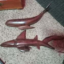 Hand Carved Wooden Whales