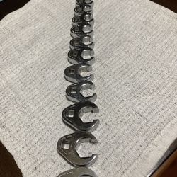 Snap on Flare Nut Crowfoot 3/8 Dr, 14pcs Wrench Set USA