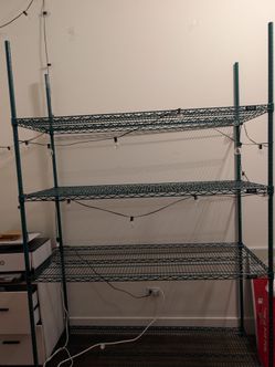 Uline Green Wire Shelving Unit 4-Tier