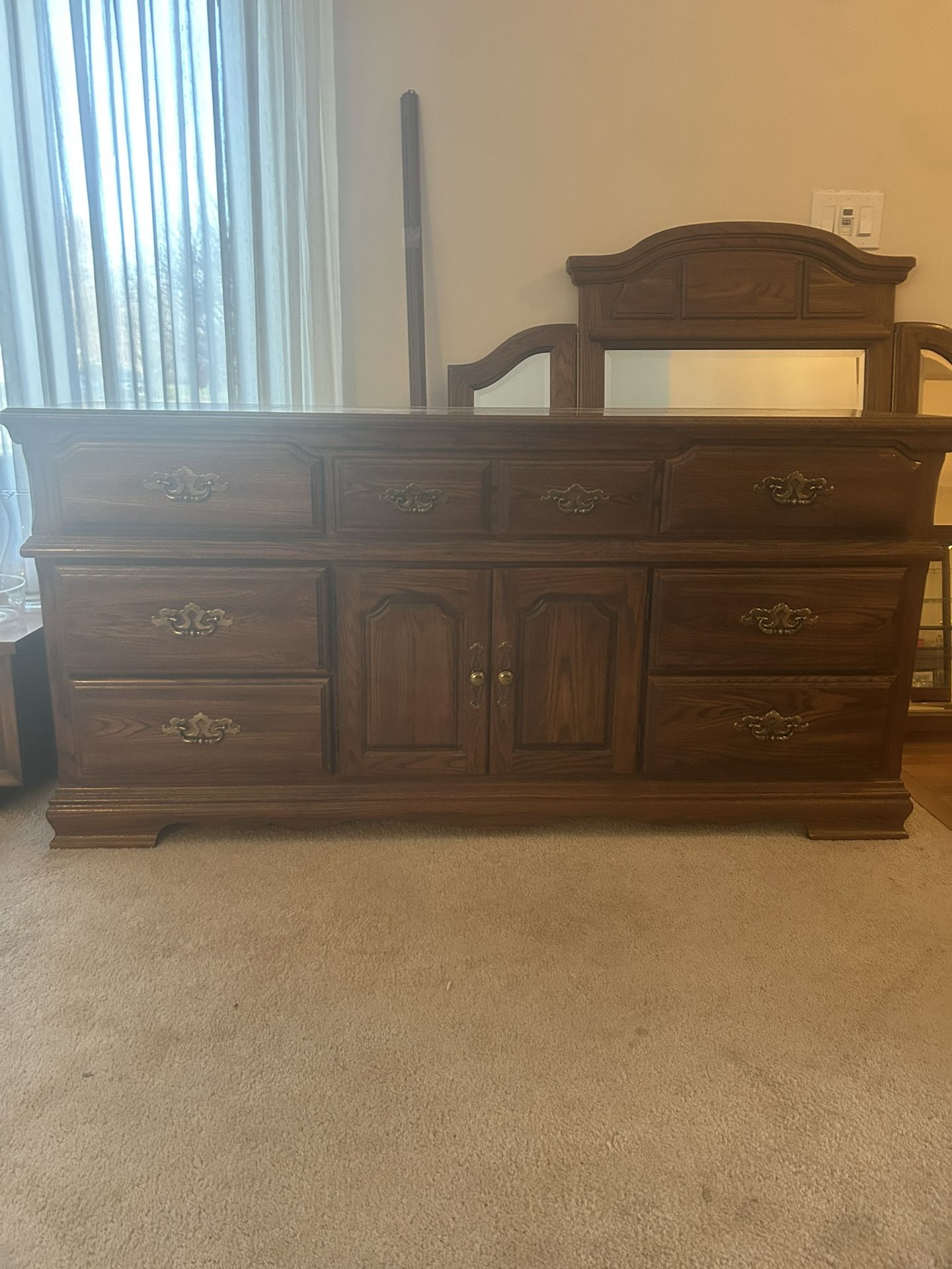 3 Piece Set COCHRANE FURNITURE Chesapeake Oak Collection: Armoire, Dresser w/ Mirror, & Night Stand