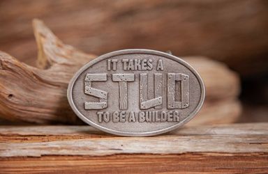 Vintage - Bergamot - It takes a Stud to be a Builder - BELT BUCKLE