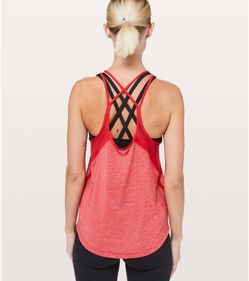 Lululemon Run Off Route Tank Heathered True Red Sz. 8