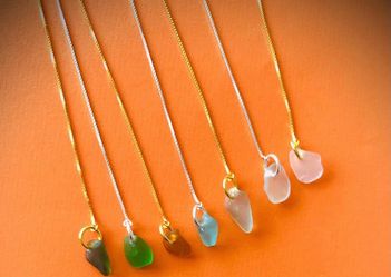 Single drop sterling silver/gold plated sea glass SINGLE earrings