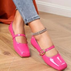 Pink Mary Jane Flats