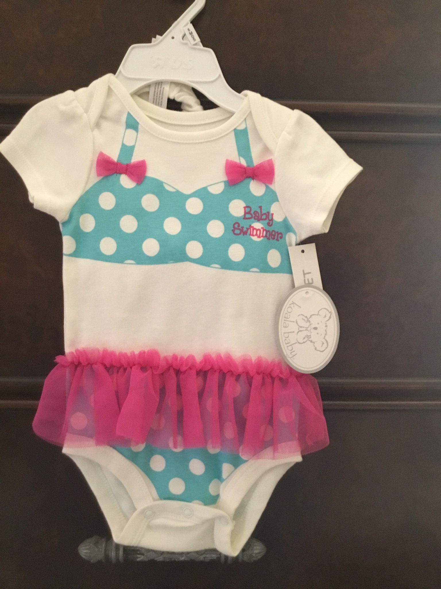 Baby Infant Bathing Suit Tutu And Matching Headband New With Tags 6 Months